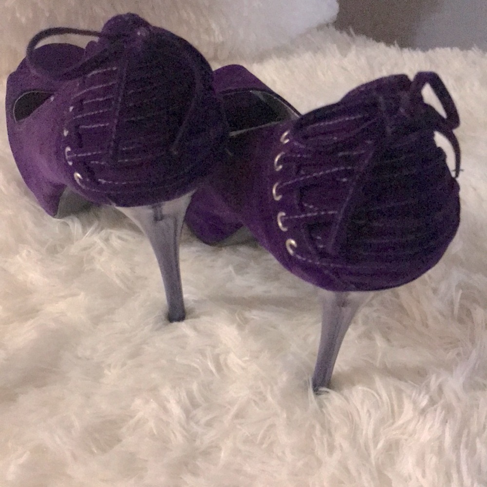 Qupid purple size 10 velvet Stiletto pumps